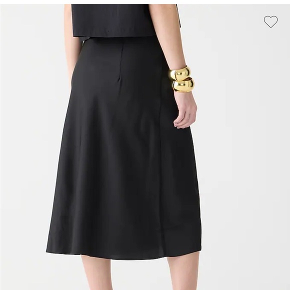J. Crew Gwyneth slip Black Midi Skirt for Work L - Picture 3 of 4